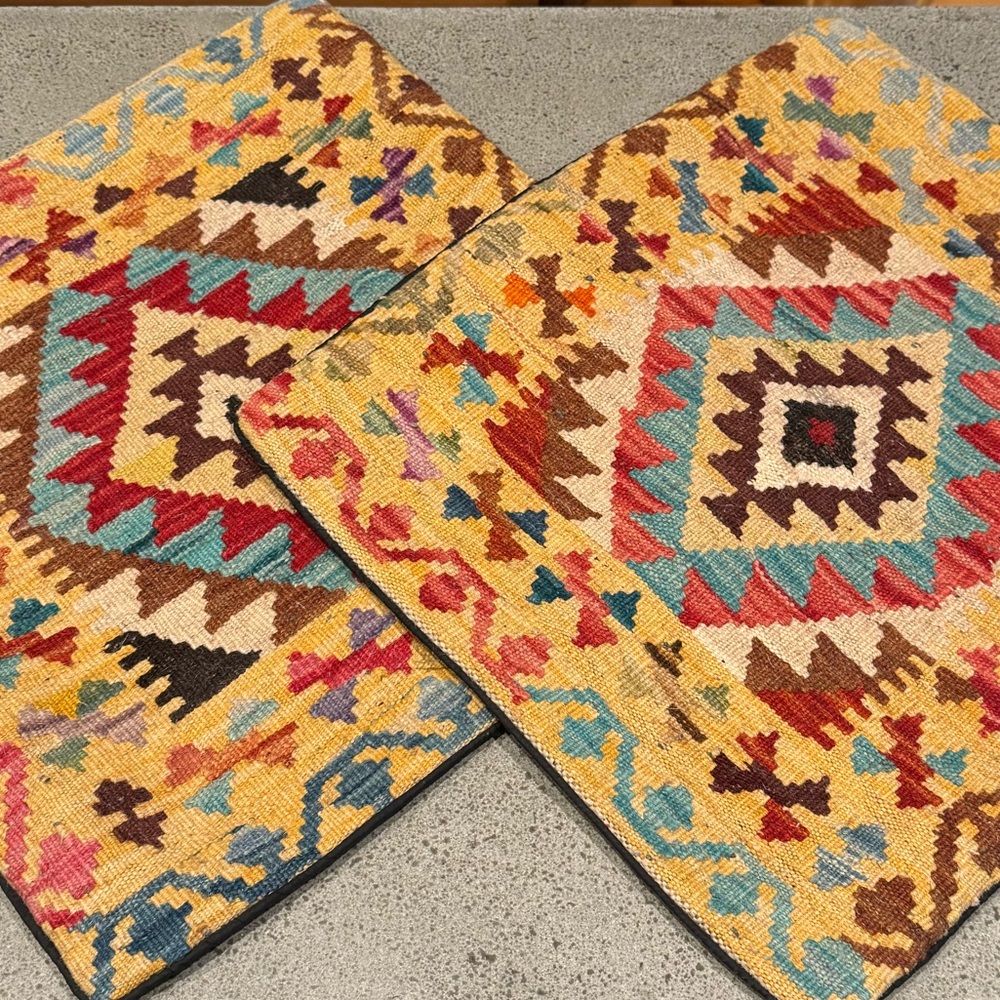 Hand Woven Jute Kilim Rug Pillow Covers 18X18